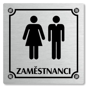 WC zaměstnanci, 100x100mm, stříbrná, Kansas